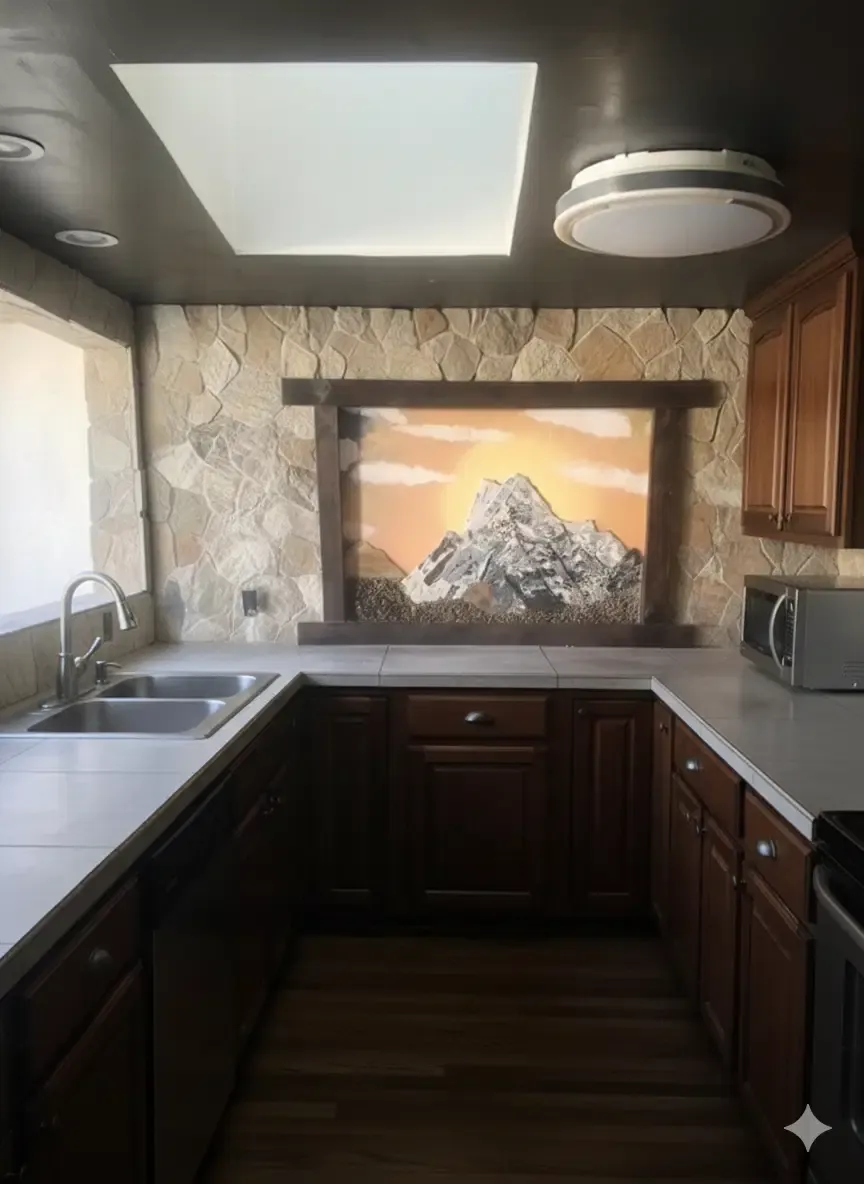 Pikes Peak kitchen feature mosaic
