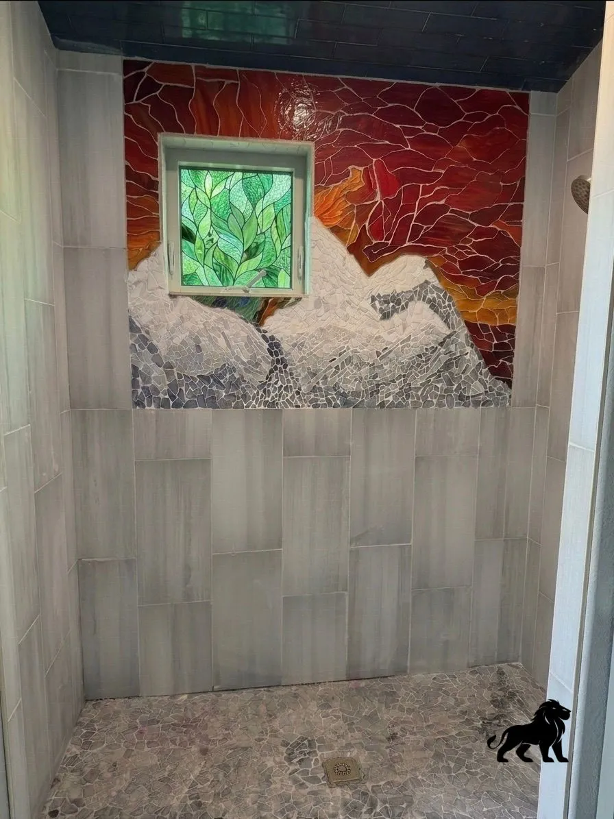 Detail view of the Northern Lights shower mosaic