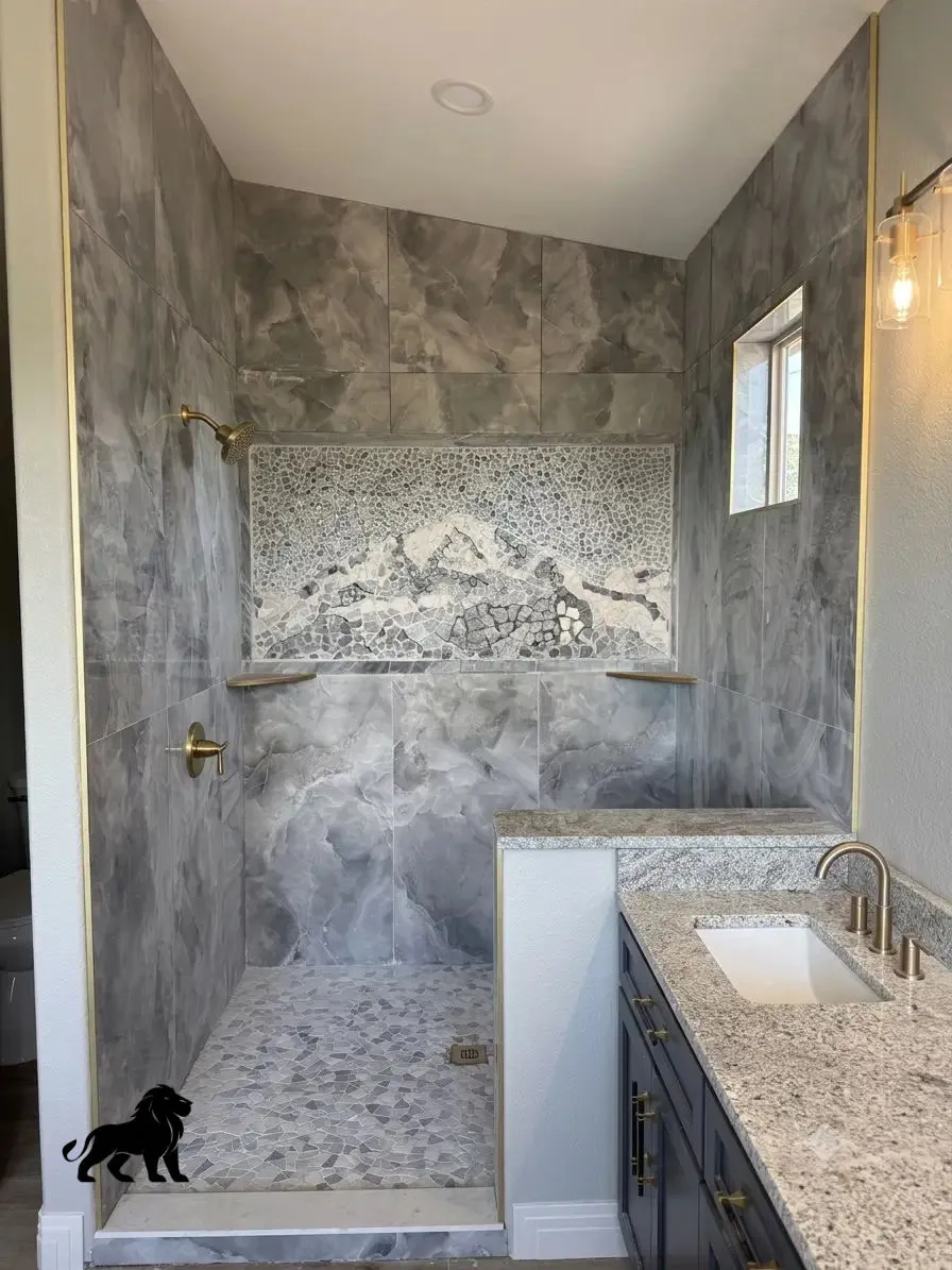 Detail view of the Pikes Peak shower mosaic